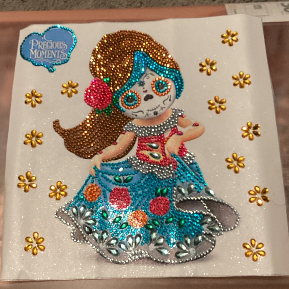 Precious Moments Sparkling Doll Canvas with Blue and Brown